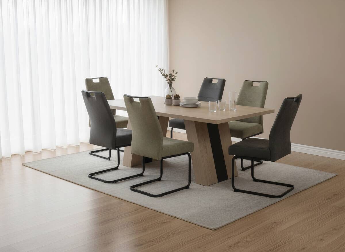 Esstisch Tindari creme Eiche Nachbildung B/H/T: ca. 180x76x100 cm