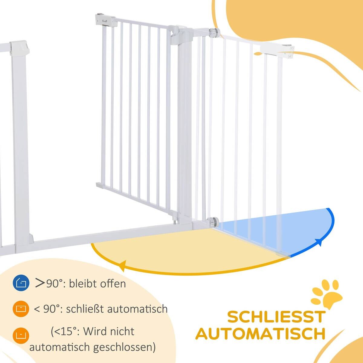PawHut Schutzgitter weiß Edelstahl B/H/L: ca. 5x96x76 cm