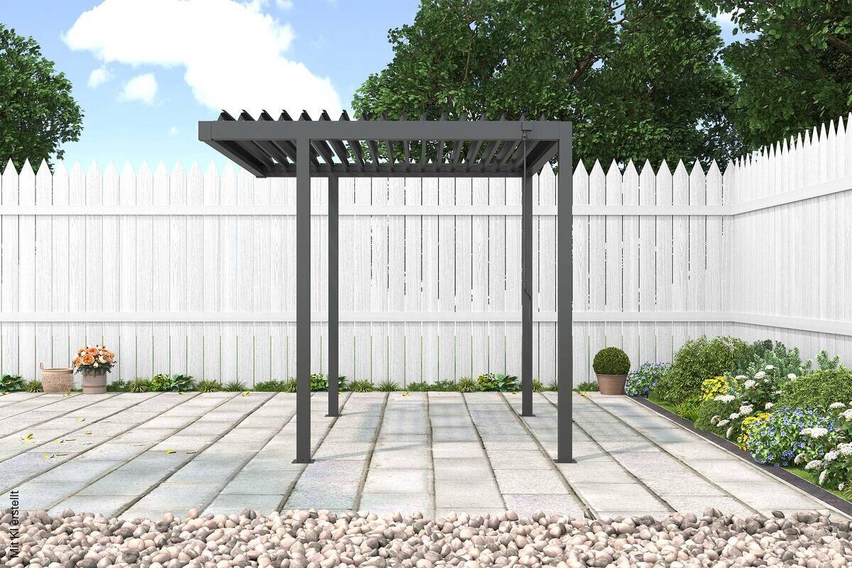 Pergola anthrazit Stahl B/H/L: ca. 172,5x244x240 cm