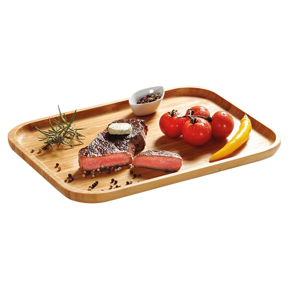 Kesper Servierbrett natur Bambus B/H/L: ca. 27,5x37,5x2 cm