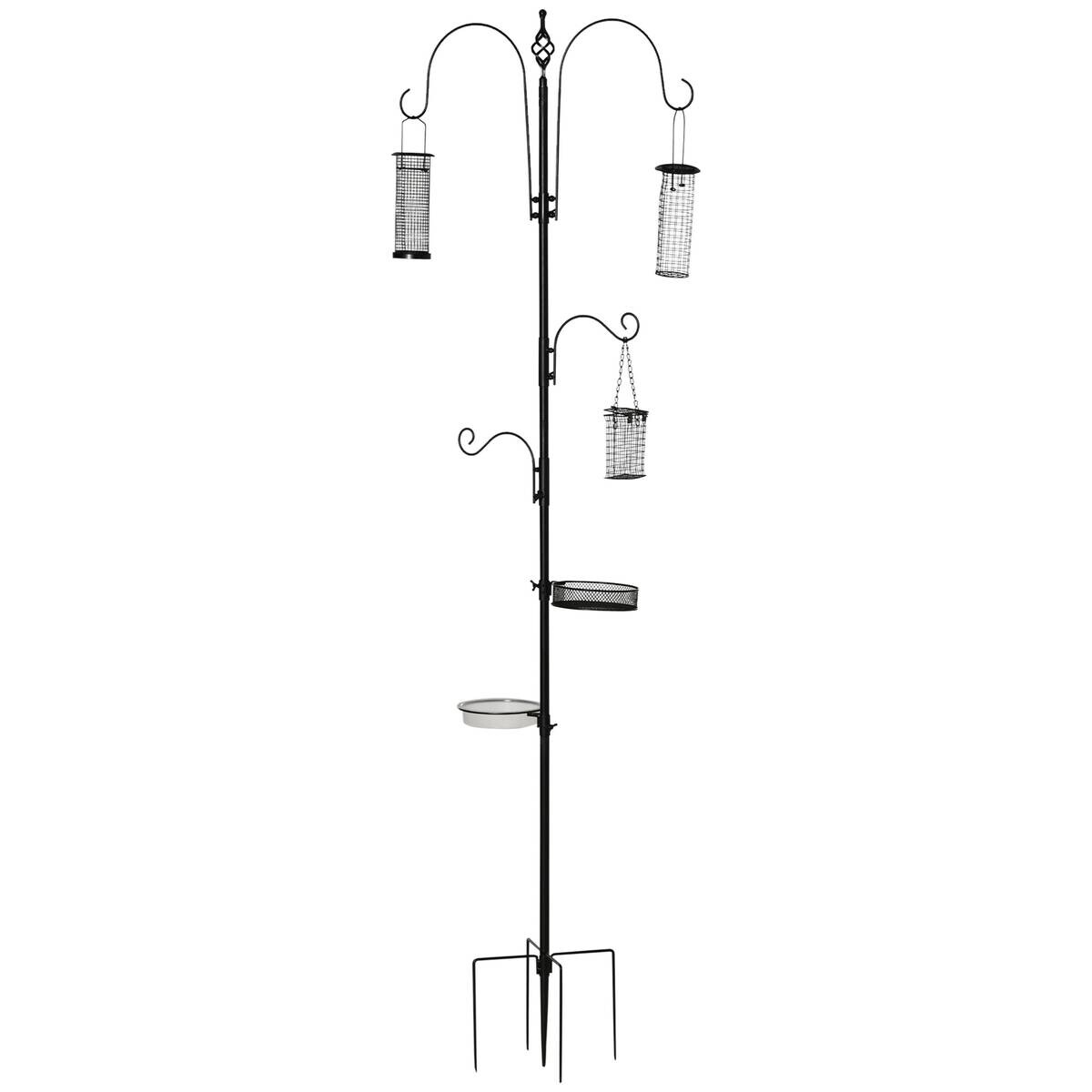 PawHut Tier-Zubehör schwarz Edelstahl B/H/L: ca. 54,5x54,5x208 cm