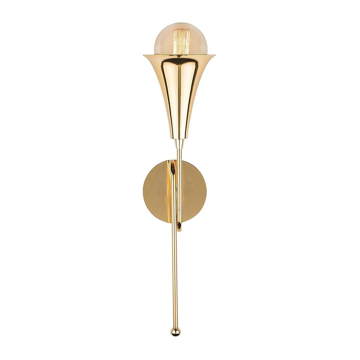 Opviq Wandleuchte Sarmal gold Metall B/H/T/L/D: ca. 15x52x15x13x13 cm E27 1 Brennstellen