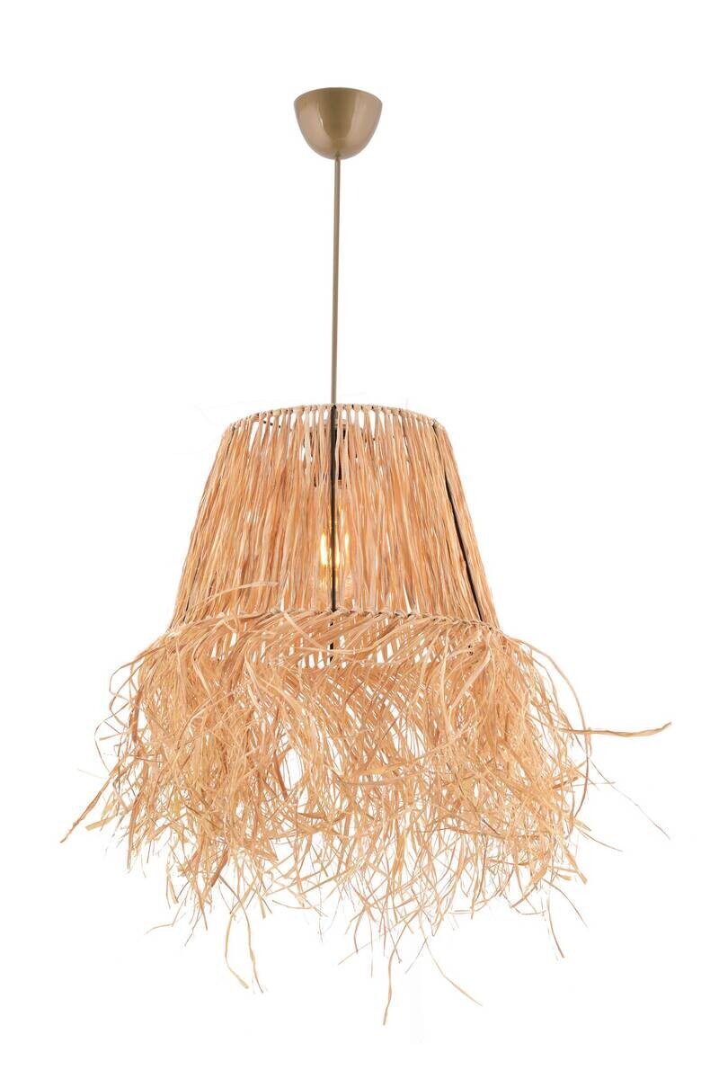 Pendelleuchte beige Metall B/H/T/L: ca. 20x70x20x30 cm E27 1 Brennstellen