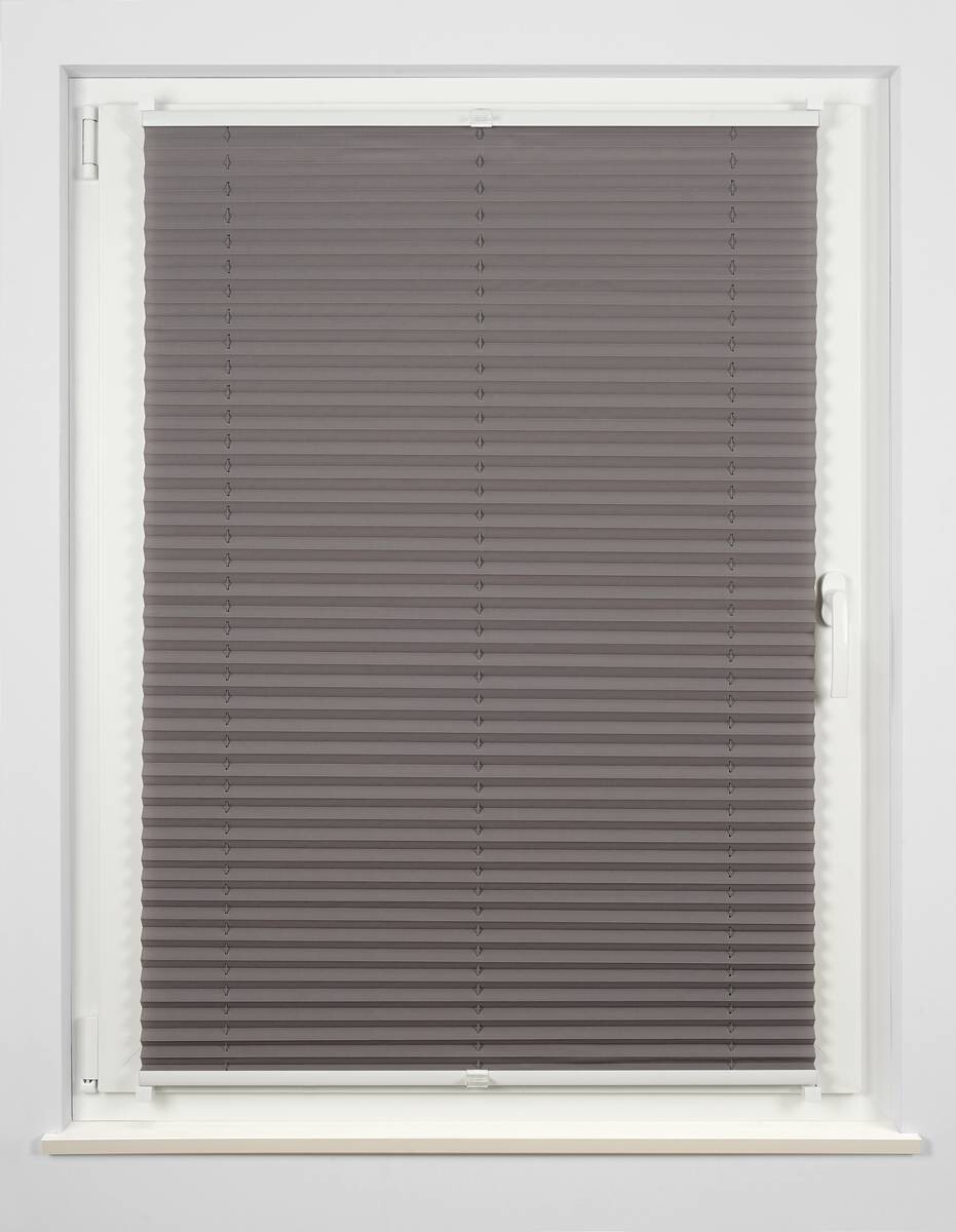 Hochwertiges Klemmplissee hellgrau B/L: ca. 110x130 cm