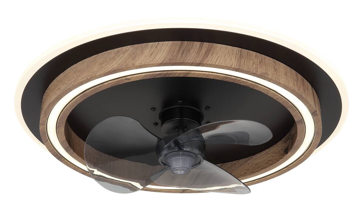 GLOBO Deckenventilator Opal schwarz dunkelbraun H/D: ca. 13,5x50 cm max. 32 W