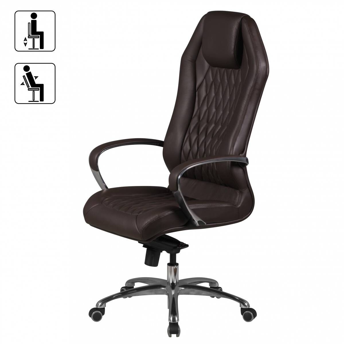 Drehstuhl braun Leder