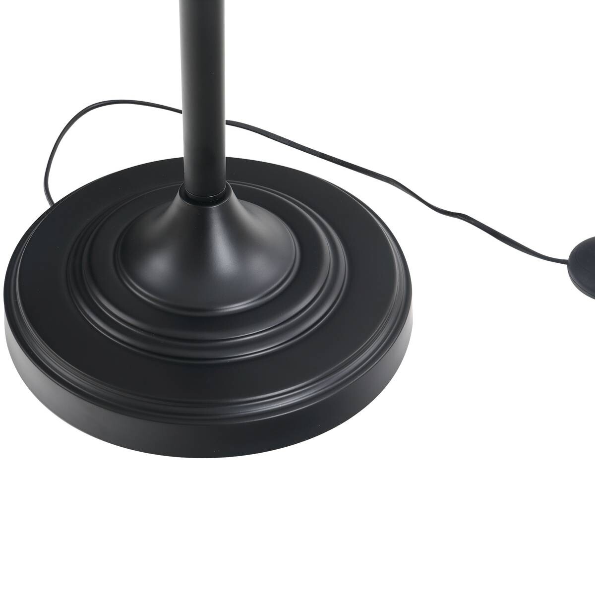HOMCOM Stehlampe inkl. 2 Tischleuchten B31-179 schwarz weiß Metall Polyester-Mischgewebe Stoff B/H/L: ca. 38x158x38 cm E27 3 Brennstellen