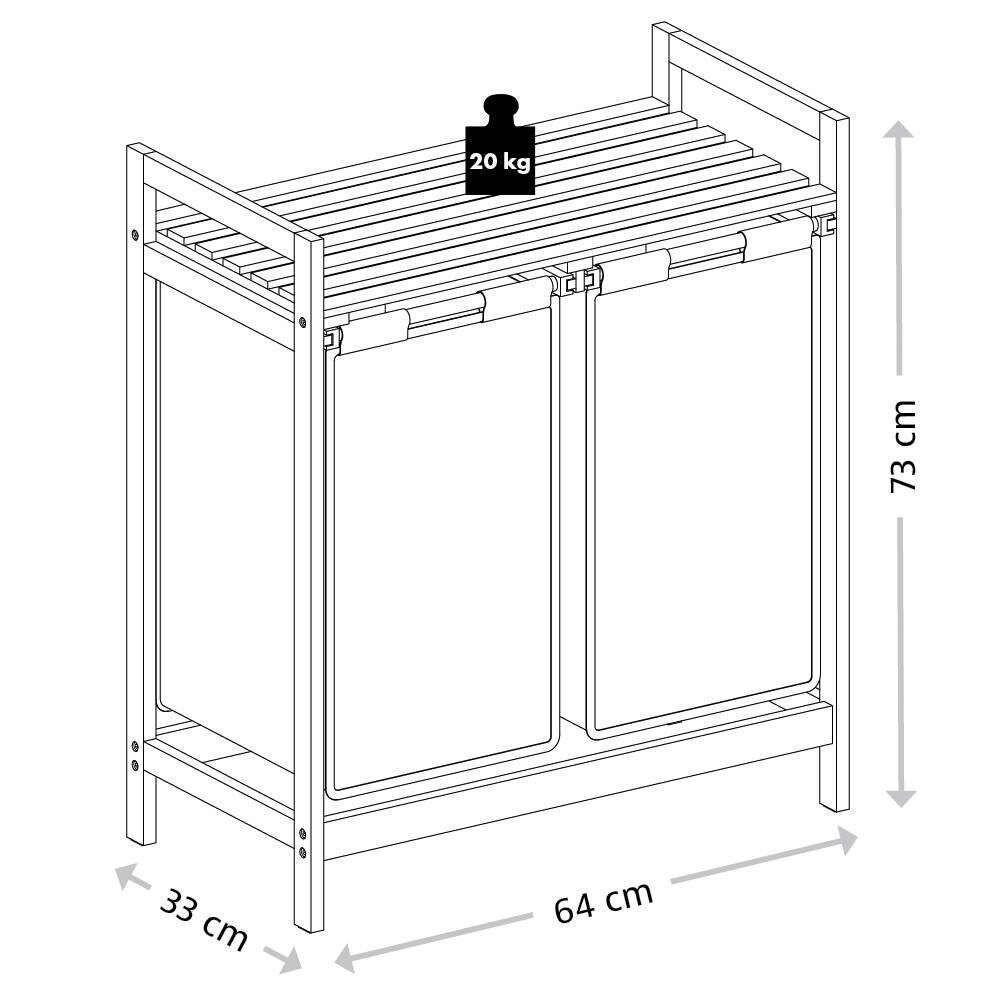 Kesper Wäschesammler natur Polyester B/H/L: ca. 33x73x64 cm
