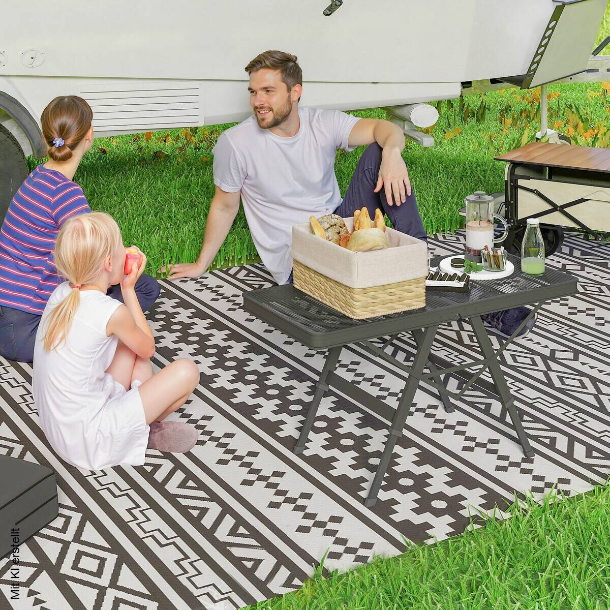 Outsunny Campingtisch schwarz Metall B/H/L: ca. 40,5x58x90 cm