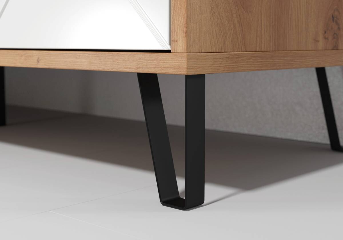 Vitrine Touch weiß matt Eiche Artisan Nachbildung B/H/T: ca. 63x172x40 cm