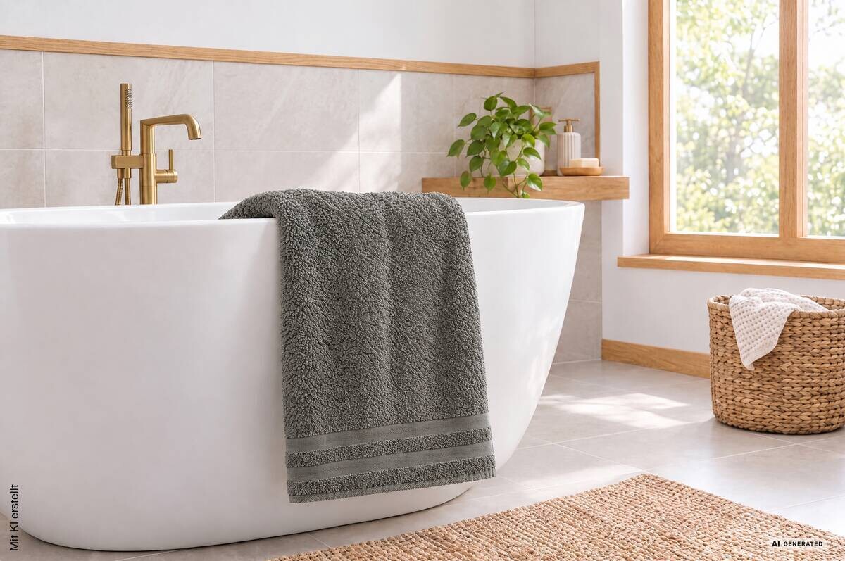 Badetuch Miami Graphit 100% Baumwolle B/L: ca. 100x150 cm