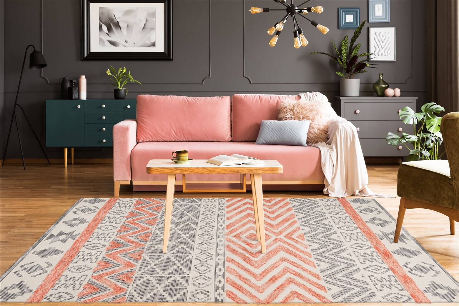 Arte Espina Kurzflorteppich Ethnie 125 apricot B/H/L: ca. 120x1x170 cm