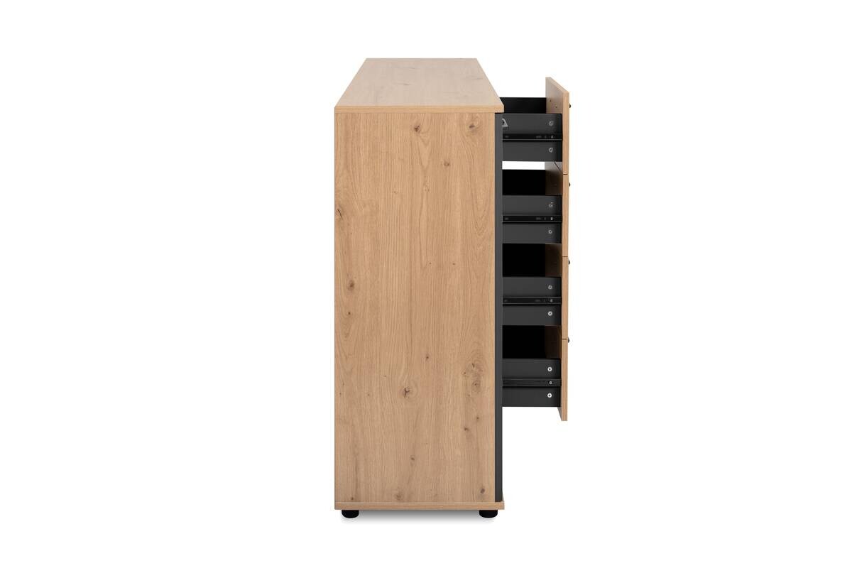 Kommode Kerry 01C Eiche Artisan Nachbildung anthrazit B/H/T: ca. 120x85x35 cm