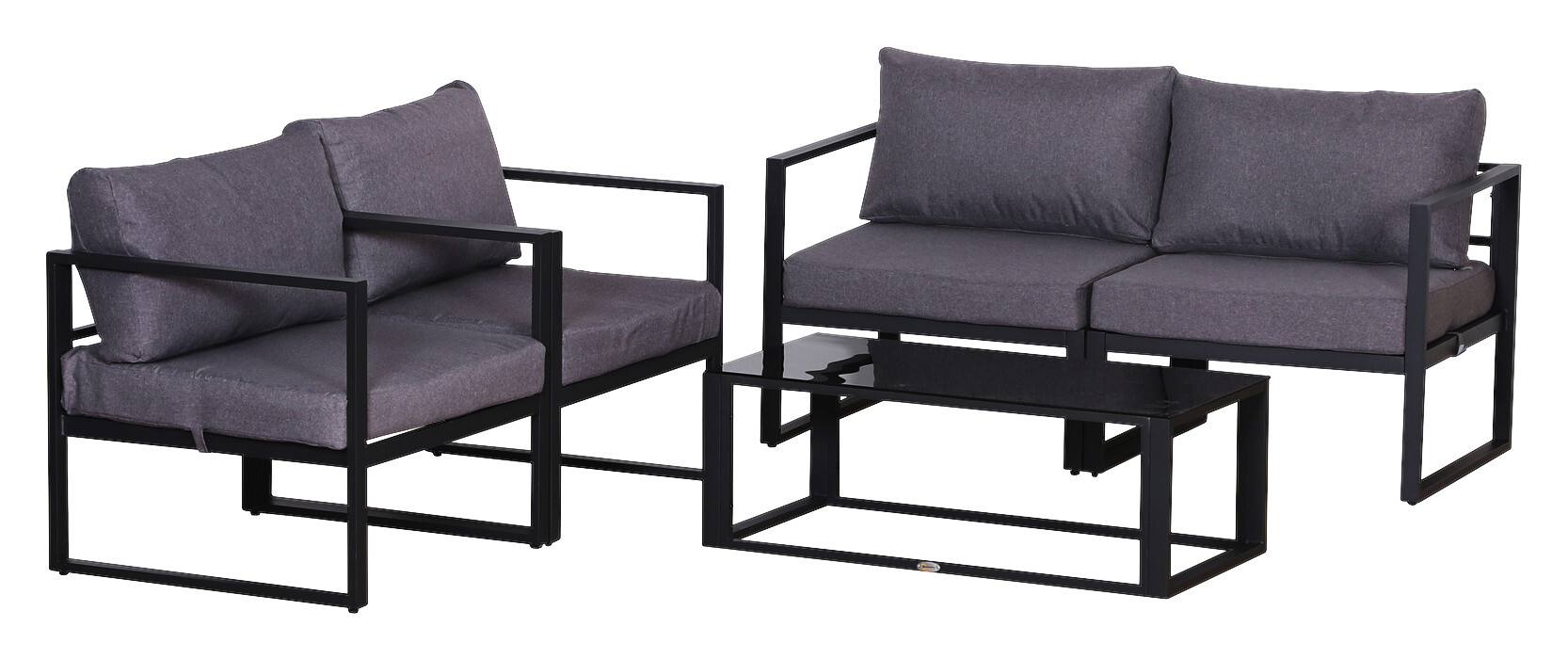 Outsunny Loungeset grau Aluminium