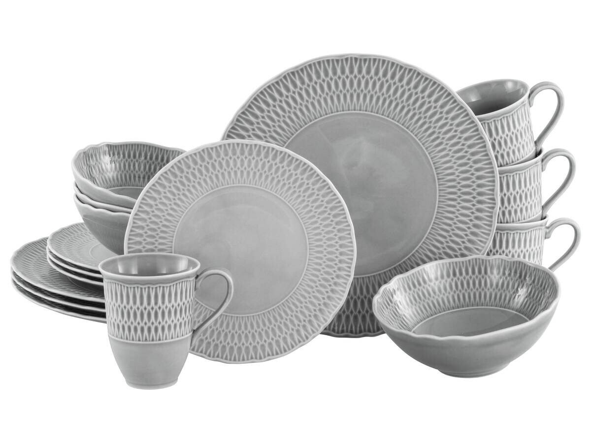 CreaTable Kombiservice Sofia grau Porzellan 16 tlg.