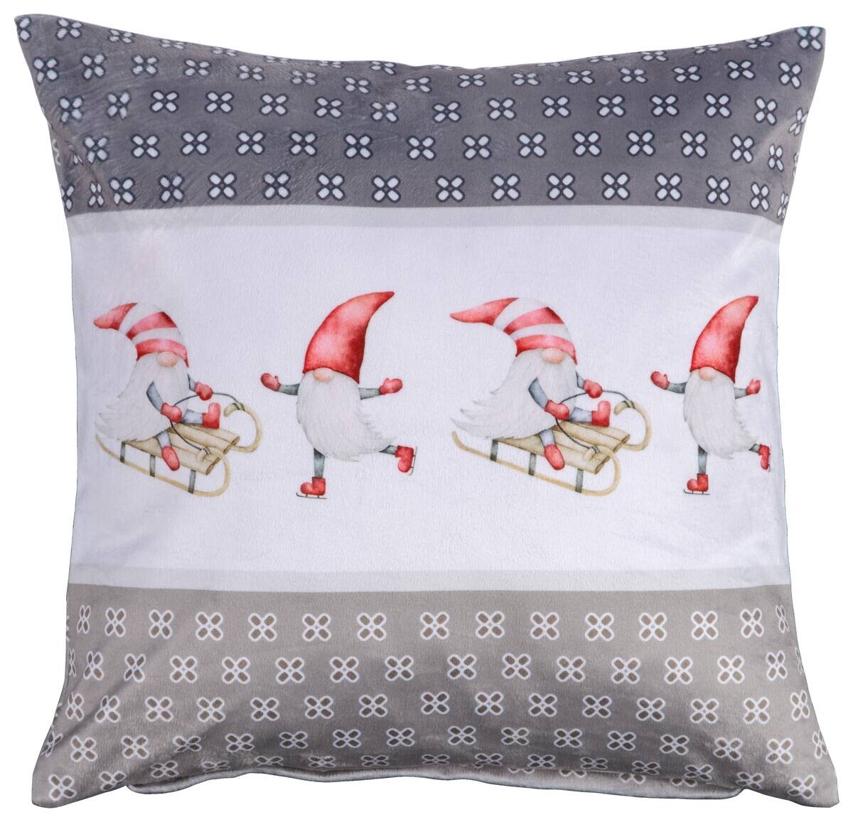 Dekokissen Samt grau Polyester B/L: ca. 45x45 cm