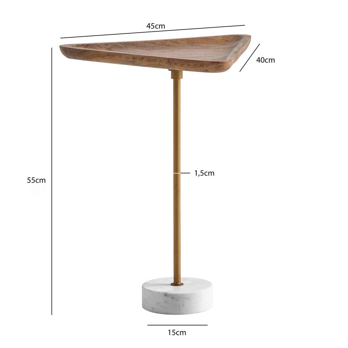 Beistelltisch Mango Marmor B/H/T: ca. 45x55x40 cm
