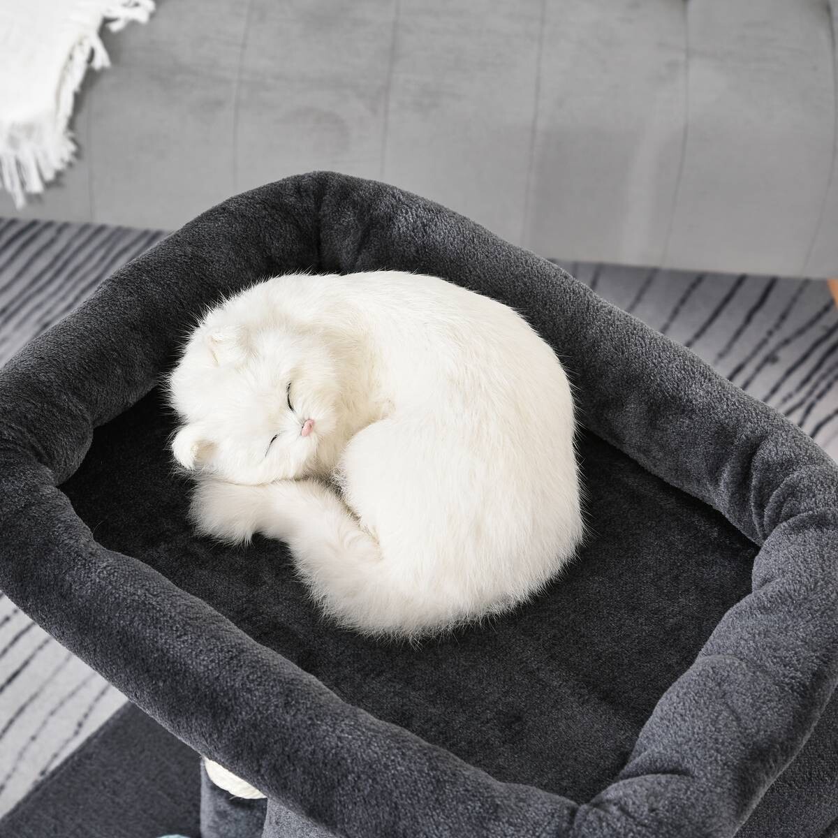 PawHut Kratzbaum dunkelgrau Spanplatte B/H/L: ca. 39x83x59 cm