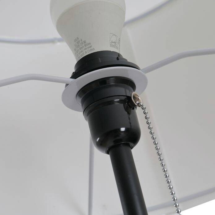 HOMCOM Stehleuchte B31-187V90 schwarz weiß Metall Polyester-Mischgewebe Stoff B/H/L: ca. 37x152x37 cm E27 1 Brennstellen