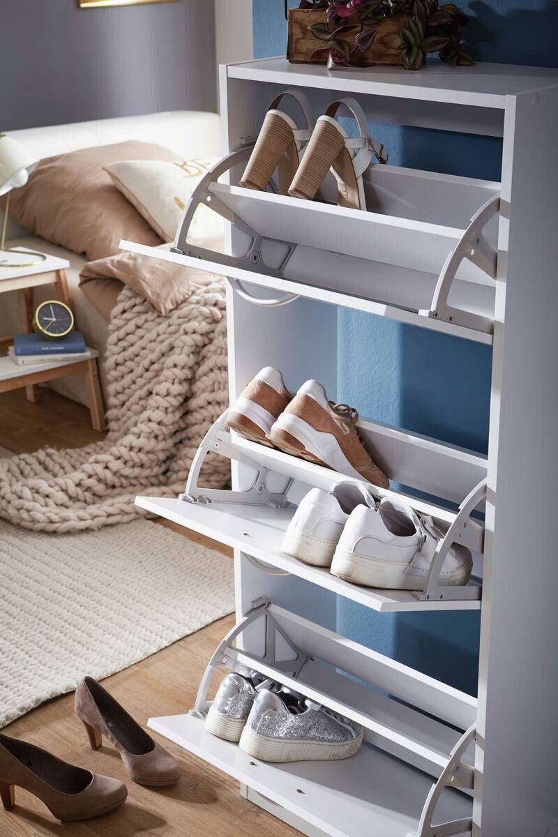 Schuhschrank weiß B/H/T: ca. 50x125x24 cm
