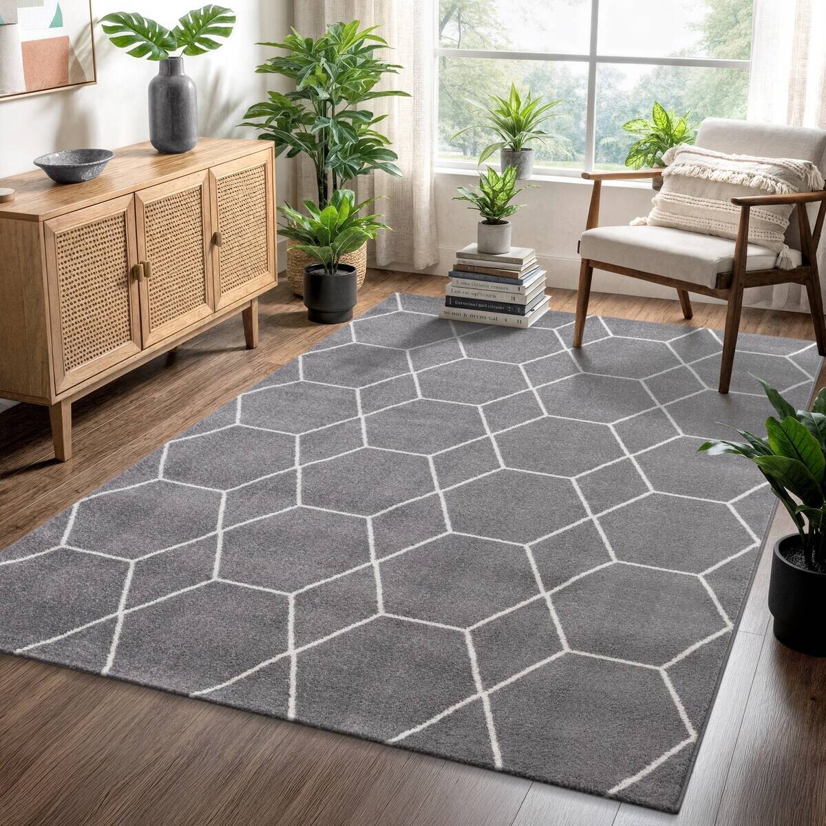 Sanat Teppich Trellis grau B/L: ca. 200x290 cm