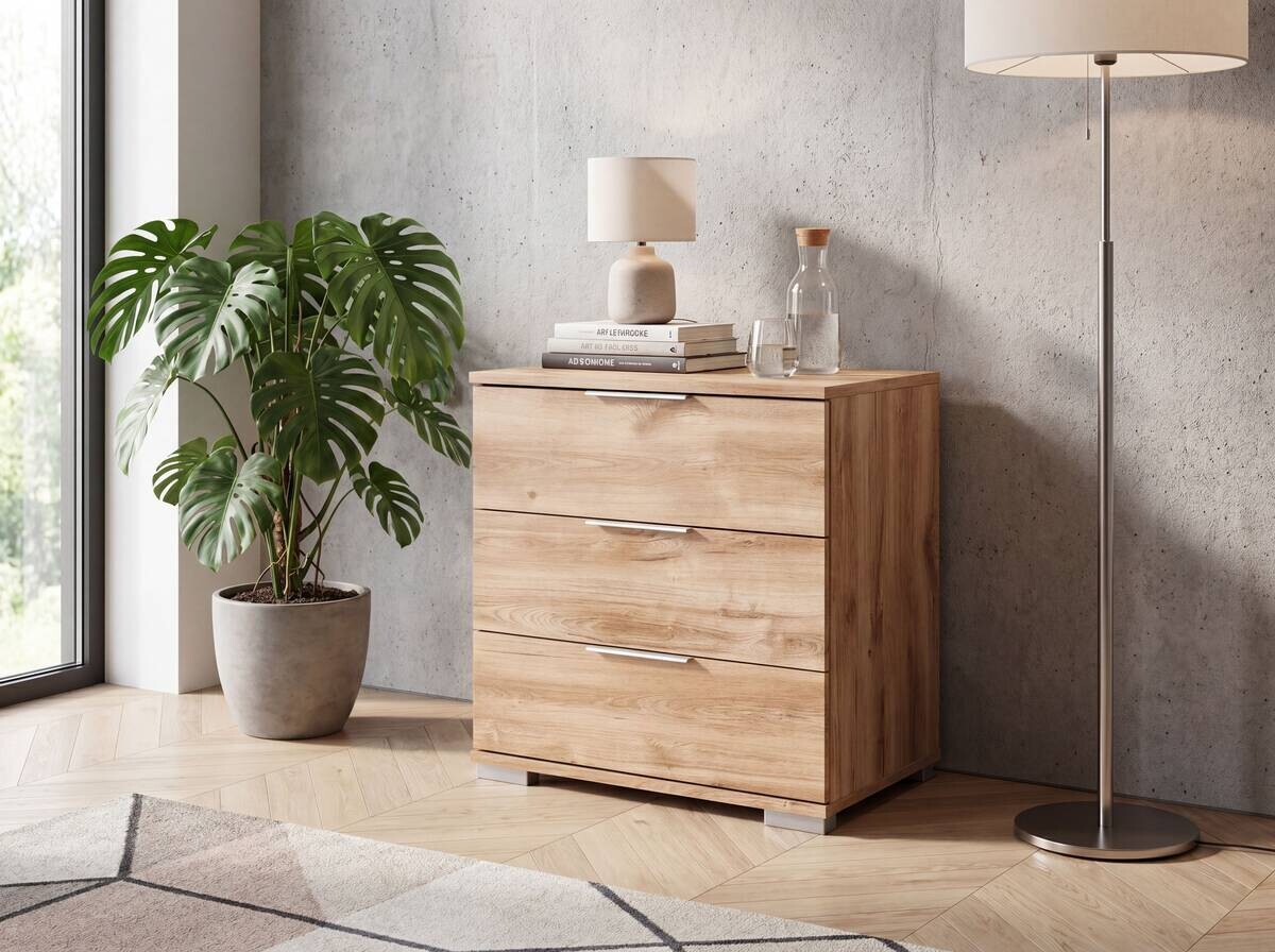 Nachtkonsole Easy Plus Eiche Nachbildung B/H/T: ca. 52x58x38 cm