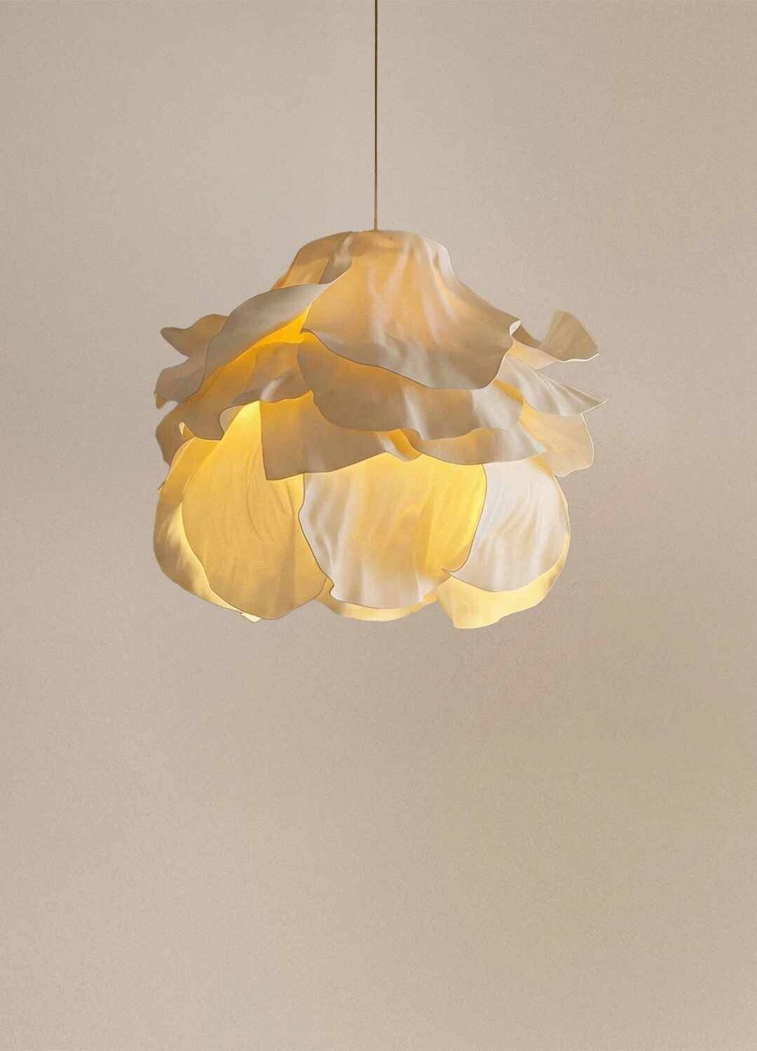 Opviq Pendelleuchte beige Kunststoff B/H/T/L/D: ca. 58x120x58x58x58 cm E27 1 Brennstellen