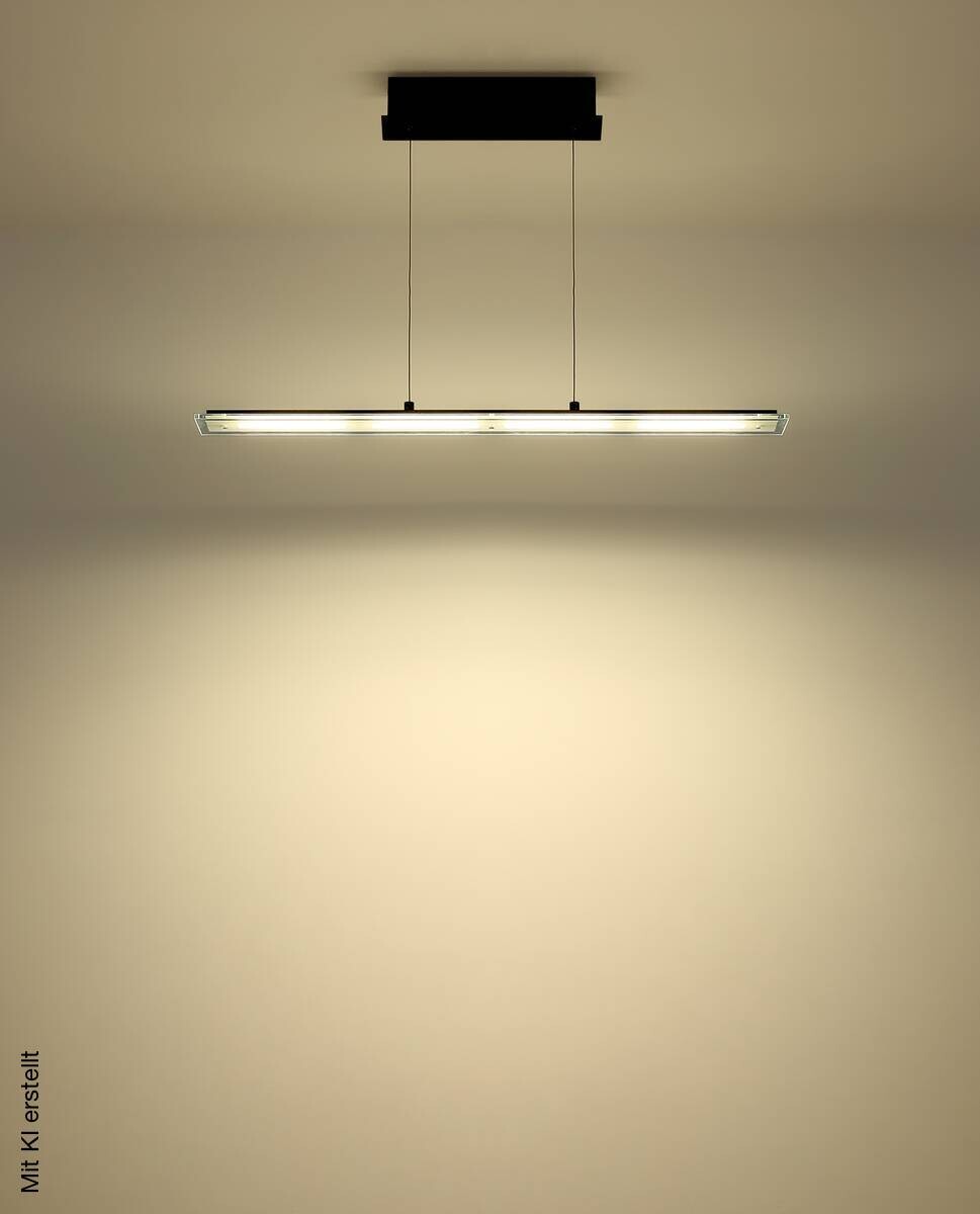 GLOBO LED-Pendelleuchte Novak schwarz Metall Glas B/L/D: ca. 9x88x150 cm