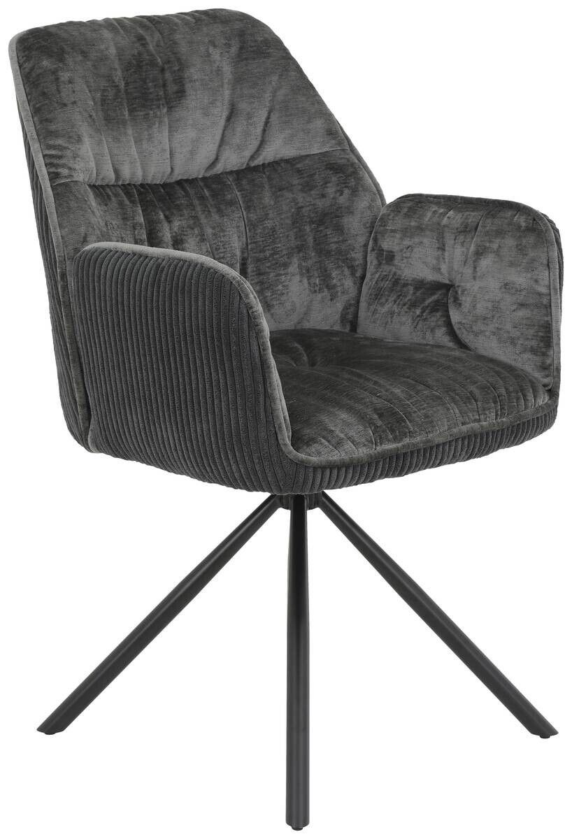 Sessel Amira anthrazit Metall Samt B/H/T: ca. 56x89x61 cm