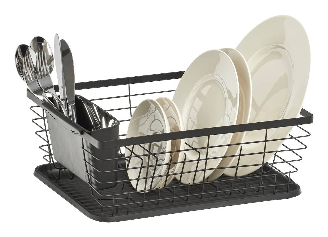 Zeller Geschirrabtropfständer schwarz Metall B/H/L: ca. 30,5x14,5x37 cm