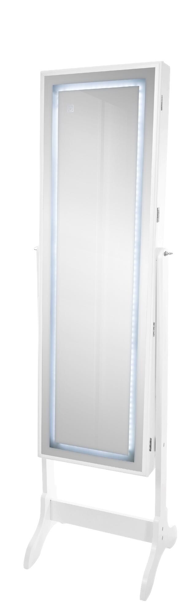 POCOline LED-Schmuckschrank weiß Holz B/H/L: ca. 37x135x35 cm