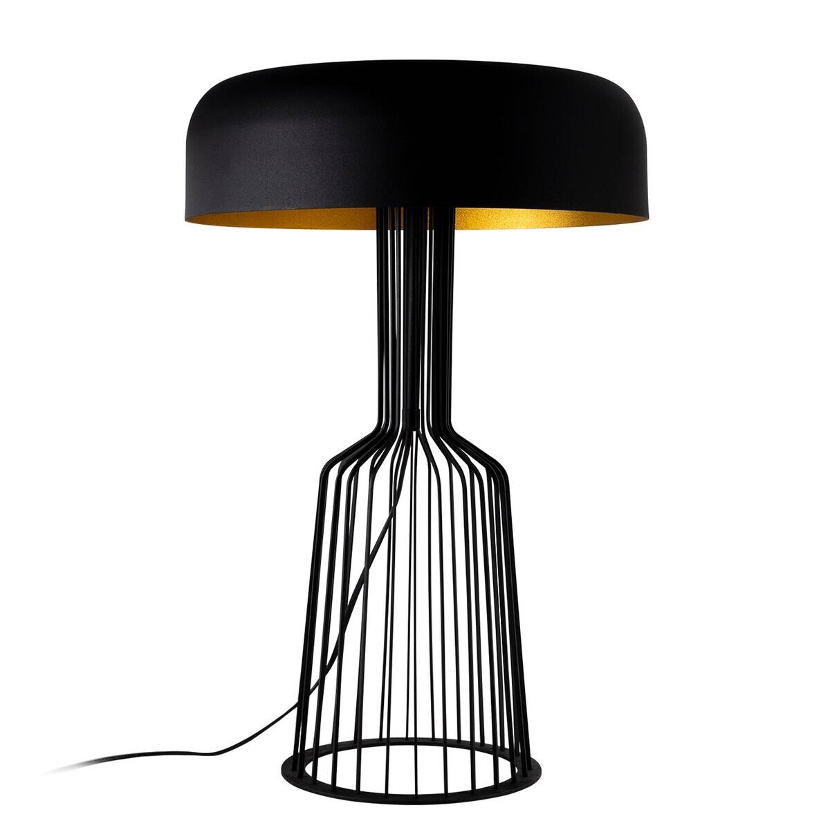 Opviq Tischleuchte gold schwarz Eisen B/H/L: ca. 36x57x36 cm E27 1 Brennstellen