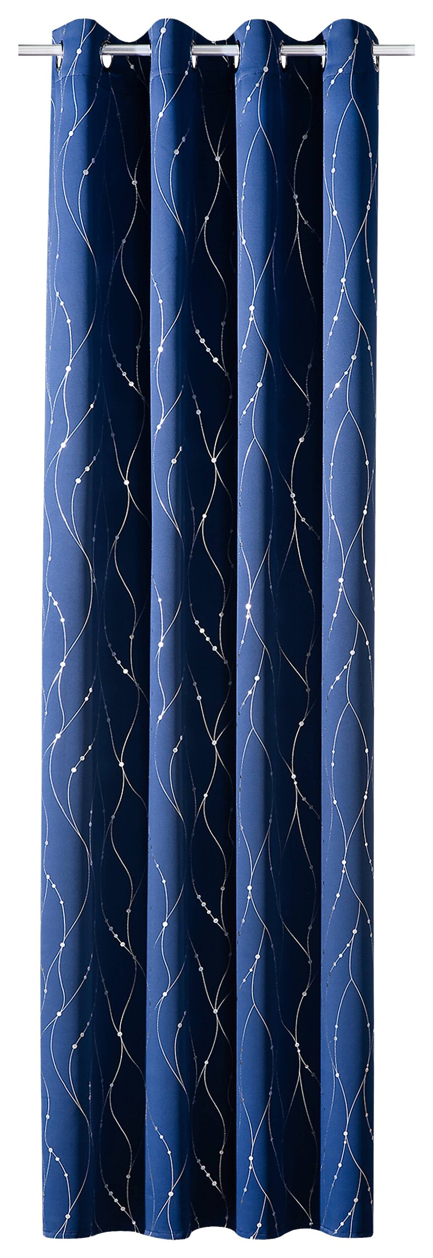 Verdunklungsvorhang Napoli blau 100% Polyester B/L: ca. 135x245 cm
