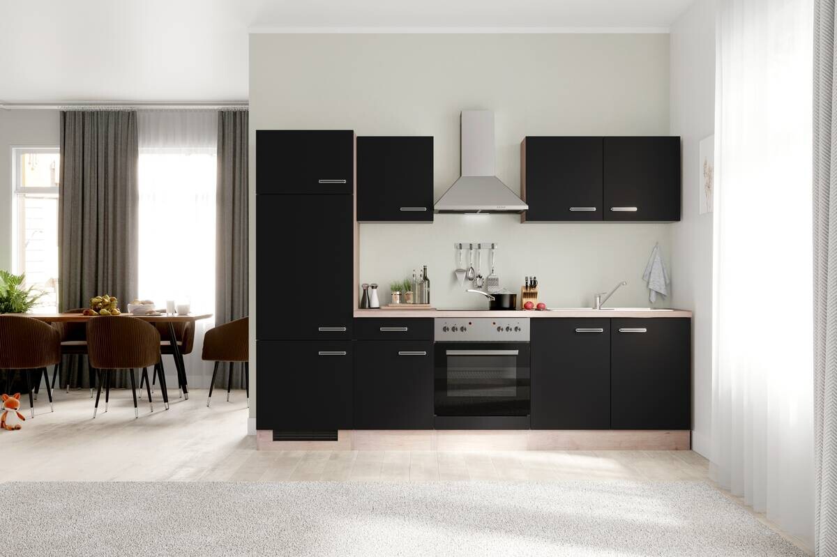 Küchenblock Elva anthrazit strukturiert B/H/T: ca. 270x200x60 cm