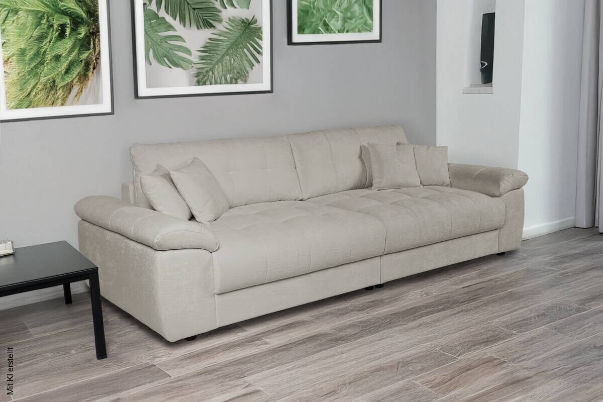 Big Sofa Tema graubraun Microfaser B/H/T: ca. 144x70x183 cm