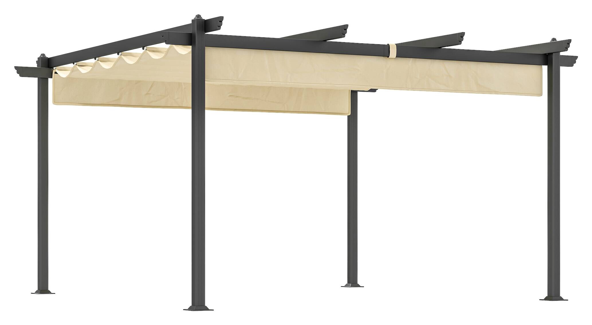 Outsunny Pergola beige Aluminium B/H/L: ca. 390x223x390 cm