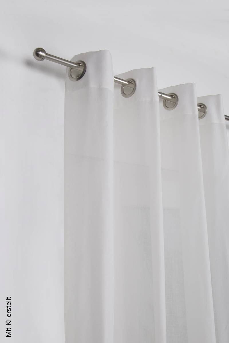 Gardinenstange Edelstahloptik Metall ausziehbar von ca. 120 bis 210 cm 1.0 Läufe