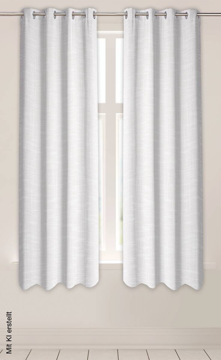Ösenvorhang Monza weiß 100% Polyester B/L: ca. 135x175 cm