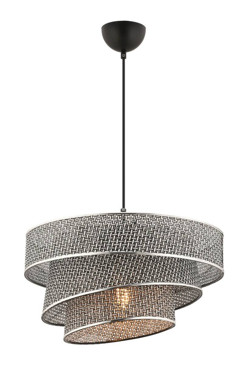 Opviq Pendelleuchte Couper grau Baumwolle Metall B/H/L: ca. 40x72x40 cm E27 1 Brennstellen