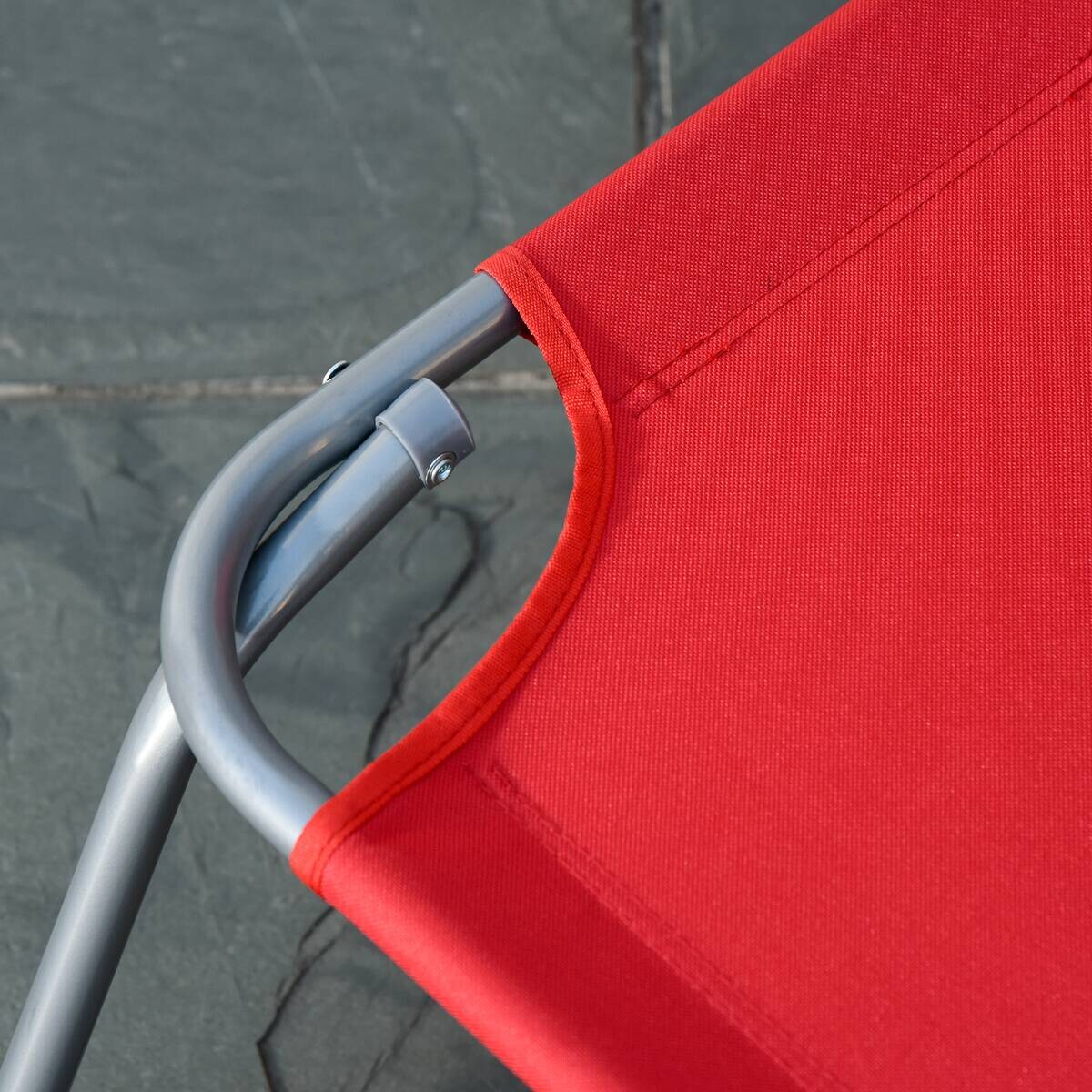 Outsunny Sonnenliege rot Polyester B/H/L: ca. 55x24x187 cm