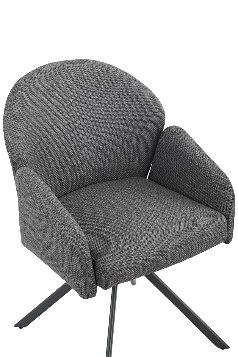 Drehstuhl Holly grau Microfaser Webstoff B/H/T: ca. 57x84x61 cm