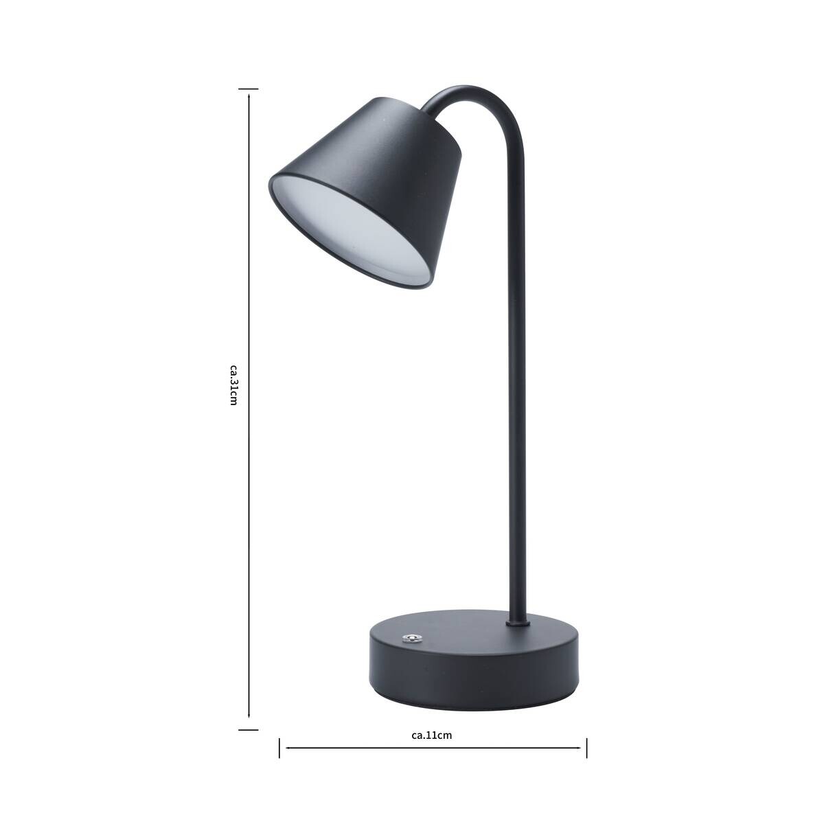 POCOline LED-Tischleuchte Darla schwarz Metall B/H/L: ca. 11x31x11 cm