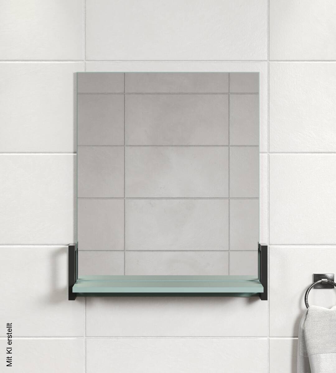 Wandspiegel Matix blau matt B/H/T: ca. 64x74x24 cm