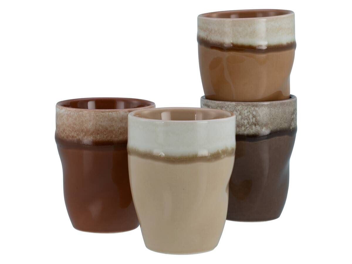 CreaTable Kaffeetassenset Squeezy Mocha braun Steinzeug 4 tlg.