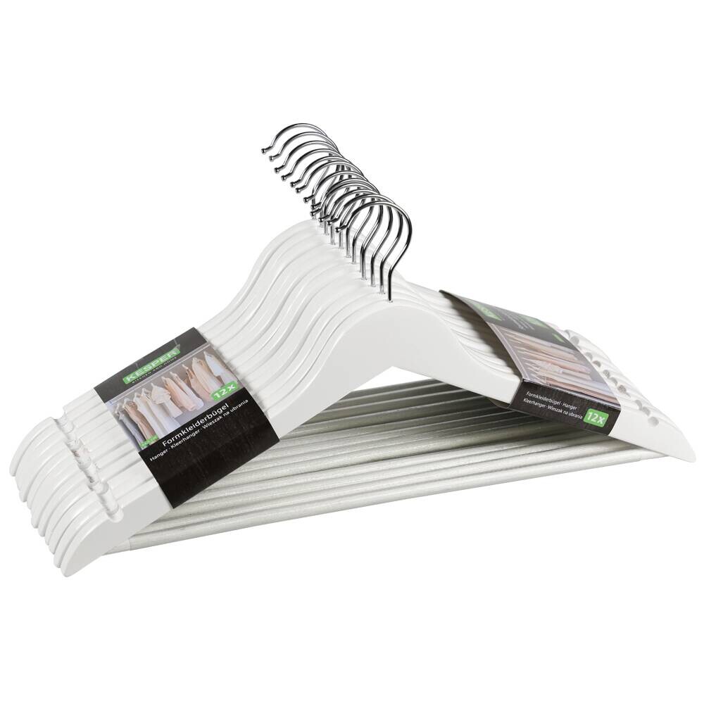 Kesper Kleiderbügelset weiß Holz