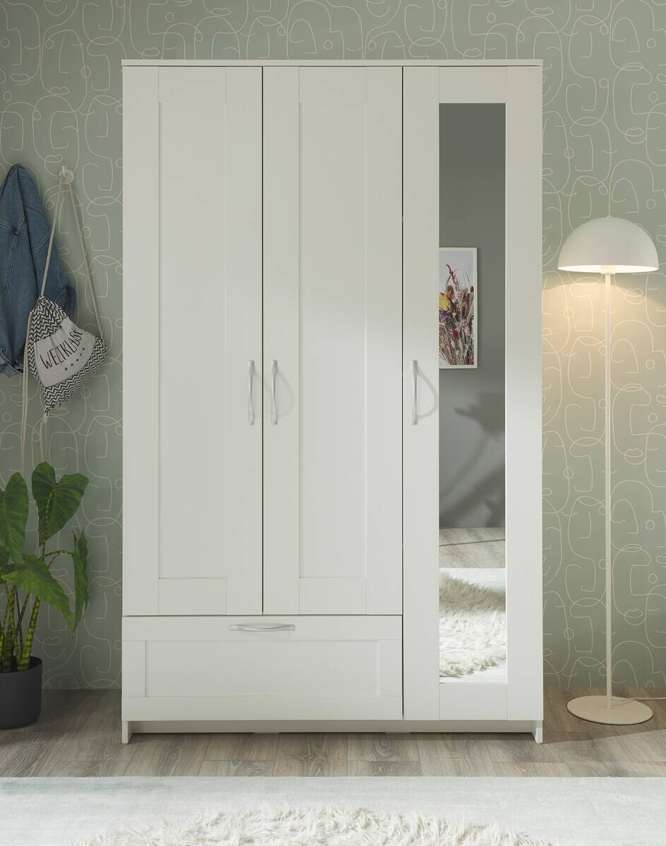 Kleiderschrank weiß B/H/T: ca. 117x191x50 cm