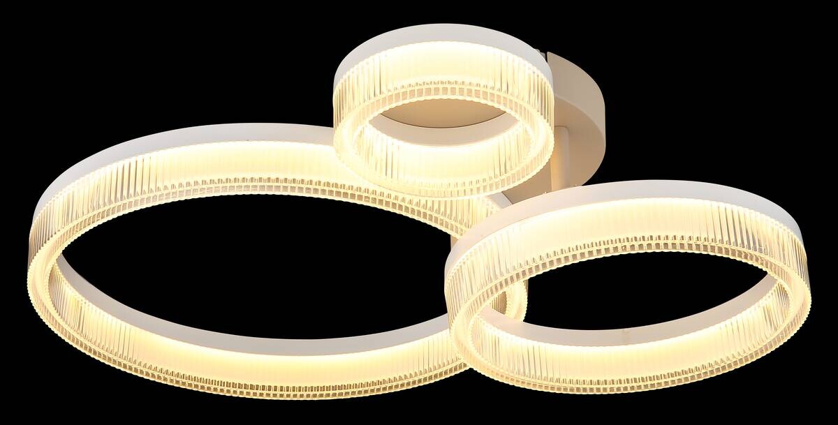 GLOBO Deckenleuchte weiß sand Metall B/H/L: ca. 51x12,5x40,5 cm