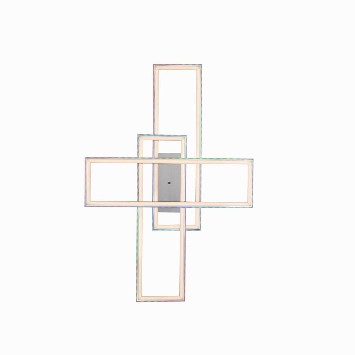 Just Light LED-Deckenleuchte FELIX60 14637-55 stahlfarbig weiß Kunststoff Stahl B/H/T: ca. 101x6,9x71 cm 2 Brennstellen