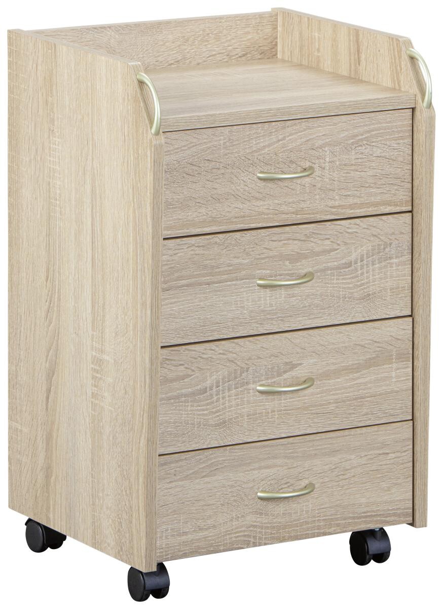 Rollcontainer Novi Eiche Sonoma Nachbildung B/H/T: ca. 40x65x36 cm
