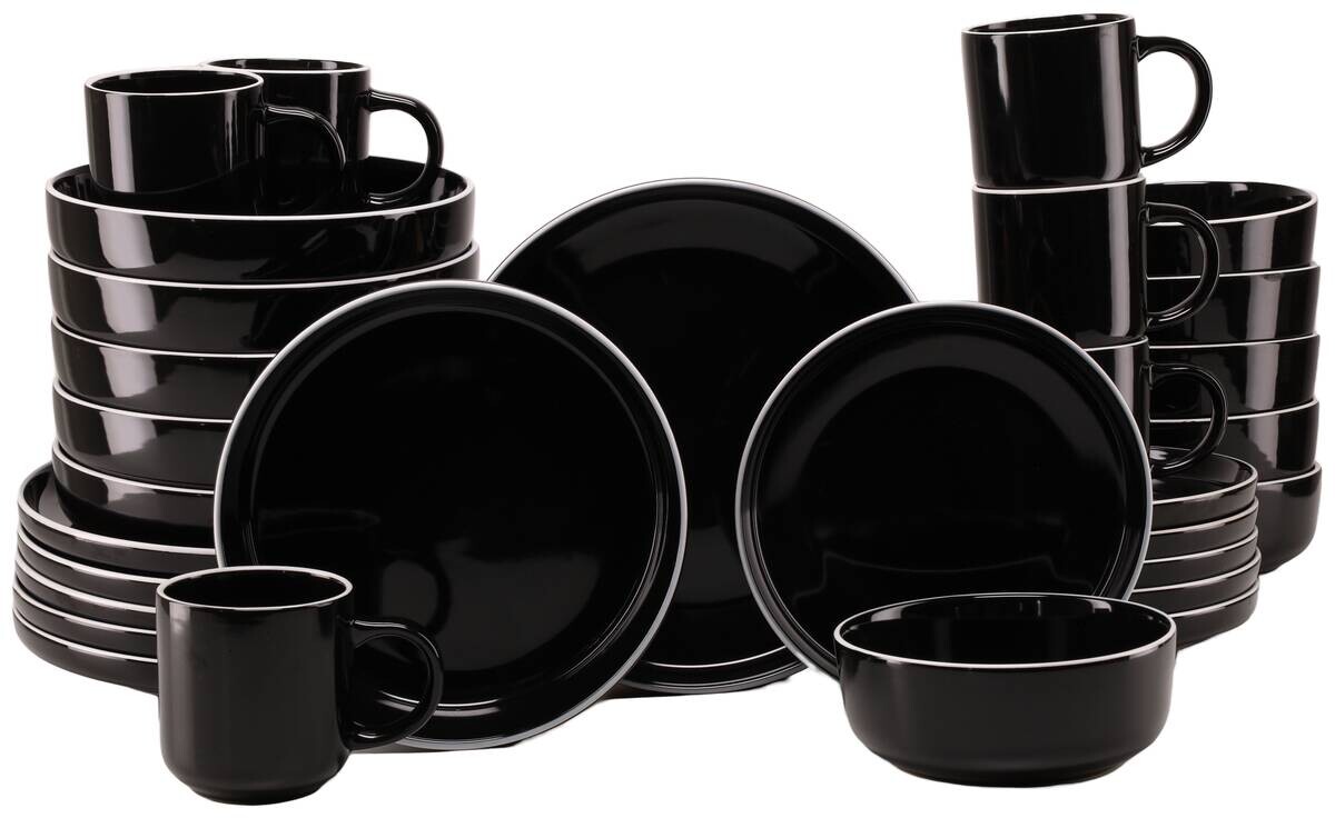 CreaTable Kombiservice Nordic Gourmet schwarz Steinzeug 30 tlg.